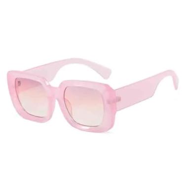 Imagem de Óculos de sol vintage da moda, feminino, luxuoso, retangular, grande, para áreas externas, masculino, feminino, UV400 (rosa, roxo, rosa)