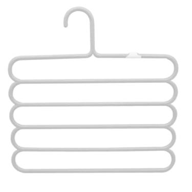 Imagem de Cabide Para Calças De Plástico Com 5 Divisórias (Branco)