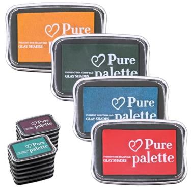 Imagem de Bloco de tinta artesanal de 12 cores, 10 cm x 6,5 cm, almofadas de carimbo laváveis para carimbos de borracha, tecido de papel de madeira para fazer cartões de casamento