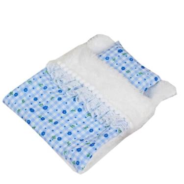 Imagem de Conjunto de roupa de boneca Macaron de 17 cm, conjunto de roupa de cama de boa noite, cobertor e travesseiro, presentes aconchegantes de casa para pessoas (estilo A (apenas cama))