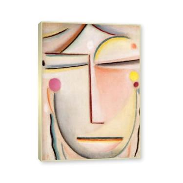 Imagem de NHLDZYH Moldura de champanhe. Impressões de arte Alexej von Jawlensky - Pintura de retrato - (luz da manhã cabeça abstrata) - Pôster de decoração de parede vintage. 50 x 70 cm - 19,6 x 27,5 pol