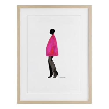 Imagem de Stupell Industries Impressão emoldurada de bétula rosa fúcsia design sob vidro por Simone Elum, 23 x 17