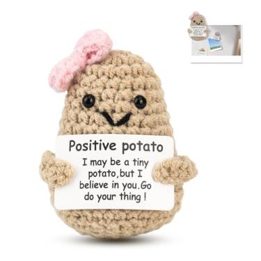 Imagem de ddLUCK Ímãs de geladeira com cartão positivo, brinquedo engraçado de batata de lã, ímãs de geladeira, boneca de crochê para decoração de cozinha, presentes de alegria para meninos e meninas