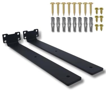 Imagem de Suporte De Prateleira Invisível Inverso Mão Francesa Aço Design Moderno Resistente Cantoneira (Preto)