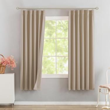 Imagem de DONREN Cortinas blackout plissadas com abas traseiras 101,6 cm L x 183 cm C