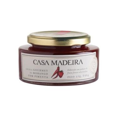 Imagem de Geleia gourmet casa madeira morango com pimenta 240g