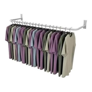 Imagem de Arara De Parede Cabideiro Closet Quarto Loja - Reta 100 Cm - valemixxh