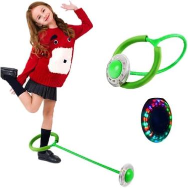 Imagem de Bola esportiva de salto no tornozelo, bola de pular iluminada, brinquedo de tornozelo para crianças Bop it Dia das Crianças Dia das Bruxas 5 cores (verde)