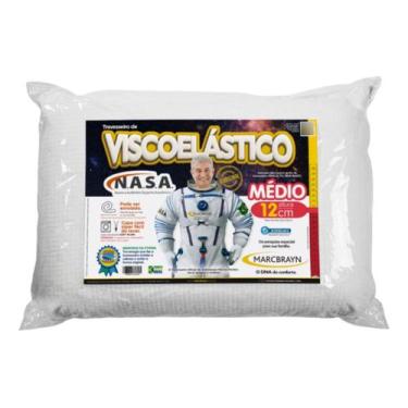 Imagem de Travesseiro Nasa Médio 12cm Viscoelástico com Capa Soft Plush - MarcBr