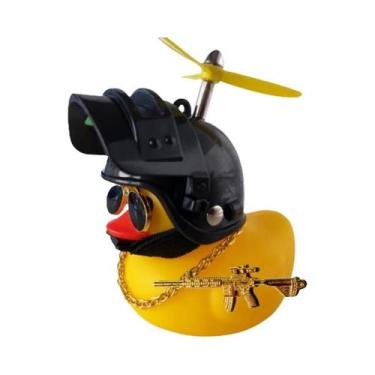 Imagem de Capacete De Pato De Borracha Amarelo Para Decoração De Interior De Car