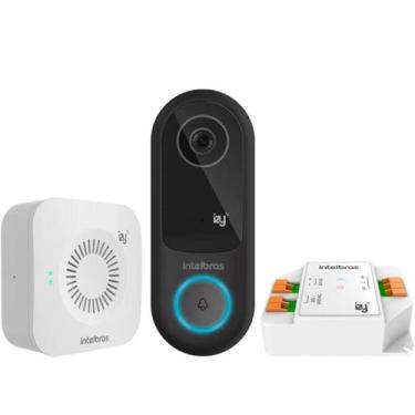 Imagem de Kit Videoporteiro WiFi Intelbras IVW 3000 com Campainha e Relé Sem Fio