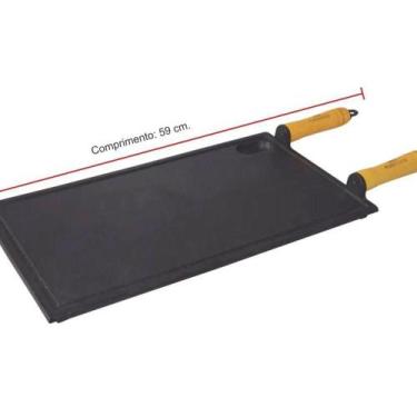 Imagem de Chapa Churrasqueira De Ferro Fundido - Medidas 25X45Cm - RIG FUNDIDOS