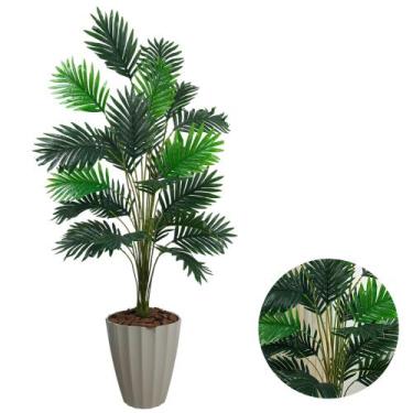 Imagem de Palmeira Artificial Grande Com Vaso Facetado Decorativo Casa - PlantaI