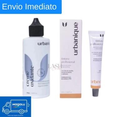 Imagem de Kit Tintura e Oxidante Urbanique para Cílios Sobrancelhas Barba, Louro