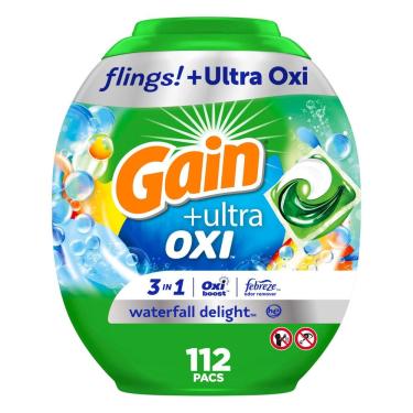 Imagem de Pacotes de detergente para roupa Gain flings Ultra Oxi 112 Count