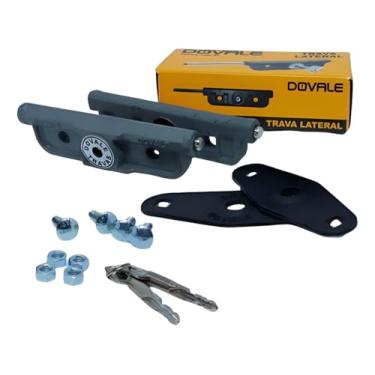 Imagem de Fechadura Cadeado Porta de Aço Lateral - Par Preta - Dovale - 87002