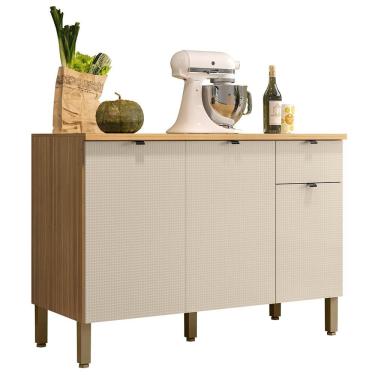 Imagem de Balcao Com Tampo 120 Cm Mdf Vert Plus Freijo Soft Ktp