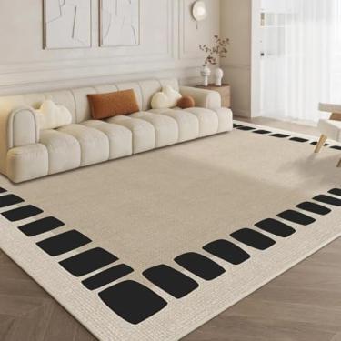 Imagem de Tapete decorativo para sala de estar grande, grosso, lavável, para sala de estar, macio, de pelúcia, estilo creme, para quarto (200x300 cm/N)