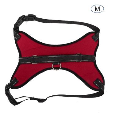 Imagem de GLOGLOW Arreio para cães, peitoral ajustável para cães com alça, alças para peitoral de tecido de animal de estimação, antichoque, respirável, acessório de segurança vermelho (M)