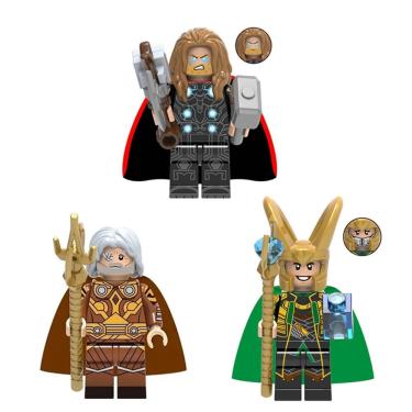 Imagem de Kit 3 Bonecos Thor Loki Odin Blocos De Montar