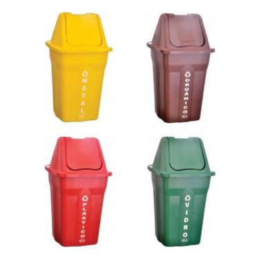 Imagem de Conjunto 4un Lixeira Reciclável 60L Coleta Seletiva - SANTANA