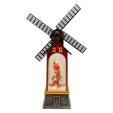 Imagem de Globo de Neve Natalino Musical com LED, Enfeite Natal Moinho de Vento Iluminado, Árvore de Natal e Papai Noel, Decoração Estilo Fazenda, Vermelho (Papai noel)