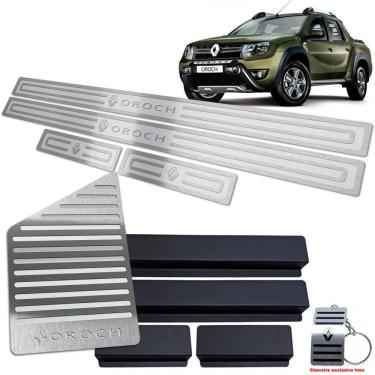 Imagem de Soleira + Descanso Duster Oroch 2016/2021 Prata Alto Relevo