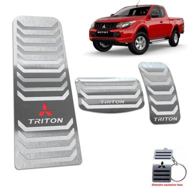 Imagem de Pedaleiras + Descanso L200 Triton 2018/2020 Automático Prata