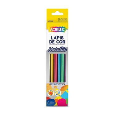Imagem de Lapis De Cor Metalico 6 Cores Acrilex