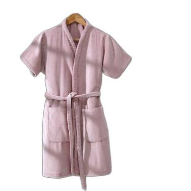 Imagem de Roupão Dohler Fiore Velour Adulto Rosa Claro M 100% Algodão