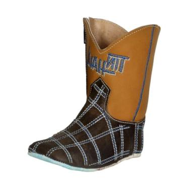 Imagem de Tin Haul Bota infantil masculina Mini Angels Western bico quadrado largo, Marrom, 16