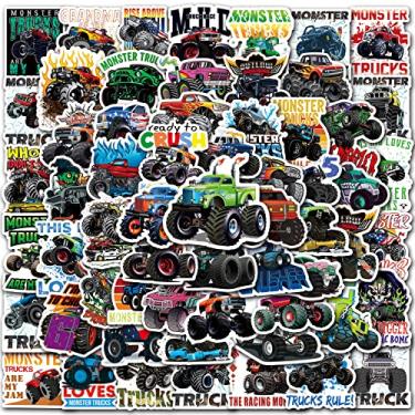Imagem de DULEFUN 100 adesivos de caminhão monstro, adesivos de carro de caminhão para crianças, adesivos de caminhão à prova d'água para garrafas de água, skate, laptop, carro, bicicleta, presentes de caminhão monstro para meninas e meninos, lembrancinhas de festa de caminhão monstro