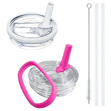 Imagem de Aooiiysd Pacote com 2 tampas de substituição Stanley de 1,134 g, para acessórios de copo Stanley Quencher H2.0, design à prova de derramamento, material resistente ao calor de grau alimentício