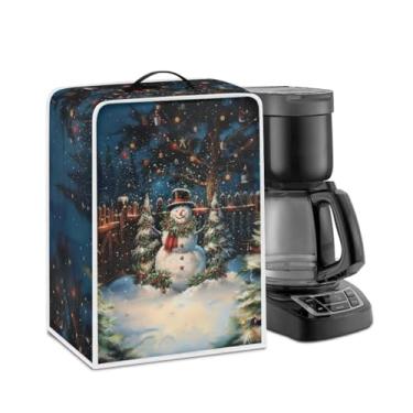 Imagem de Kathyboom Capas de pó removíveis para máquina de café de boneco de neve de Natal com alça superior para liquidificador, mantém a cafeteira de escritório limpa, decoração de casa de Natal