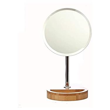 Imagem de WYUYIWH Espelho de maquiagem pequeno, espelho de maquiagem de um lado para mesa, espelho de maquiagem europeu de alta definição, espelho de princesa portátil, espelho moderno simples espelho de