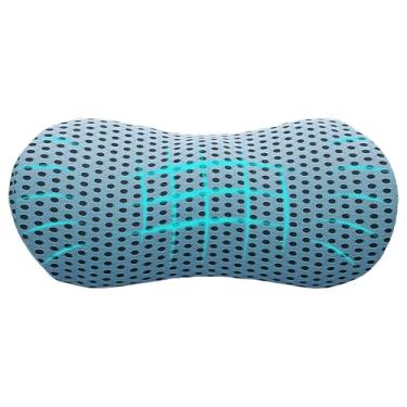Imagem de Almofada lombar, almofada lombar de espuma viscoelástica para alívio da dor lombar, almofada ergonômica para cama, sofá, cadeira de escritório e assento de carro para dirigir (1 peça-azul)