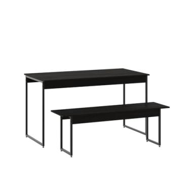 Imagem de Mesa de Jantar com 1 Banco Estilo Industrial TUB(Nogal/Est.Preta)
