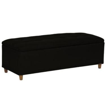 Imagem de Puff Baú Recamier Preto 1,22m - Central do estofado
