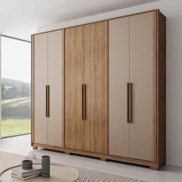 Imagem de Guarda Roupa Casal 6 Portas 4 Gavetas Mônaco Carraro Freijó c/ Avelã