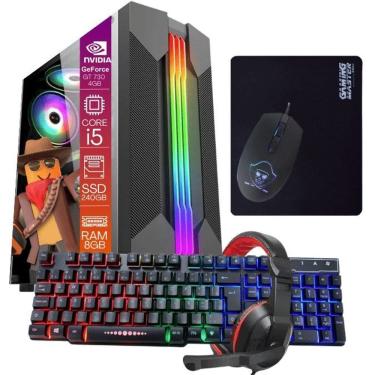 Imagem de Computador PC Gamer Completo TOB Core i5 SSD 240GB 8GB VGA GT730 4GB Windows 10 Pro Trial + Teclado/Mouse + Mouse Pad + Headset