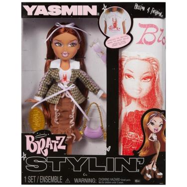 Imagem de Boneca de Moda Bratz Stylin Yasmin com Camiseta Personalizável para Você e Acessórios