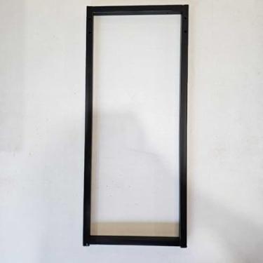 Imagem de APARADOR/MESA INDUSTRIAL PÉS EM METALON E TAMPO DE MDF 15MM BRANCO(TAMPO PRETO/PÉS PRETO)