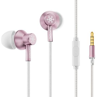 Imagem de NICEHCK StringSnow Fones de ouvido com fio com microfone, driver dinâmico PEEK PU LCP diafragma HiFi de 10 mm, chip DAC para iPhone, Samsung, computador, laptop estudantes (rosa 3,5 mm com microfone)