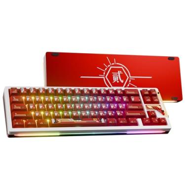 Imagem de OOCTPK Teclado para jogos Chilkey Slice68 HE: teclado de alumínio com efeito Hall com interruptor de fluxo, gatilho rápido, sondagem de 8K, interruptor magnético RGB por tecla para jogos (vermelho)