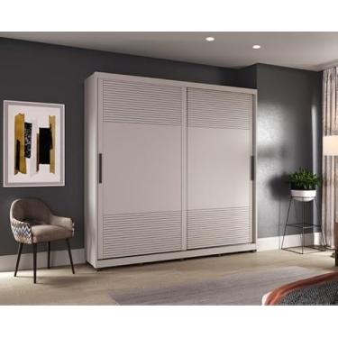 Imagem de Guarda Roupas 2 Portas de Correr Avignon Cinza Claro s/Espelho Mdf Casamia