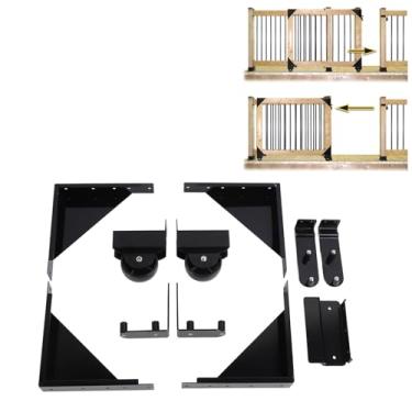 Imagem de Asixxsix Kit de Portão Deslizante, Kit de Hardware de Portão Deslizante Resistente para Cerca de Madeira, Kit de Hardware de Portão Rolante Com Rodas para Portões de Entrada de