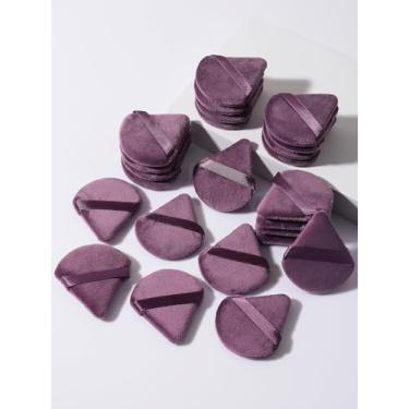 Imagem de 24 peças de maquiagem puff seco e molhado duplo uso triângulo pó puff macio ao toque aplicador cosmético para pó líquido ferramentas de maquiagem facial (putaozi)