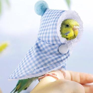 Imagem de Ninho de pássaro xadrez azul claro - roupa de cama de algodão quente para periquitos e calopsitas