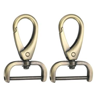 Imagem de Generic 2 peças de gancho de pressão destacável, fecho giratório, anel D de 2,5 cm com fecho de garra de lagosta giratório, gancho para alça de bolsa, porta-chaves, bolsa faça você mesmo, latão