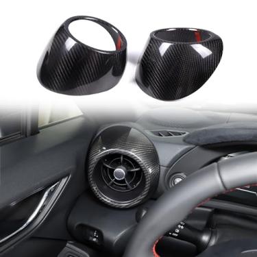 Imagem de Aotumcer Acabamento de tampa de saída de ventilação de ar condicionado compatível com 2022-2025 2026+ Toyot@ 86/Subaru BRZ Acessórios Console Tampa de Saída de Ar Adesivos de Superfície de Fibra de